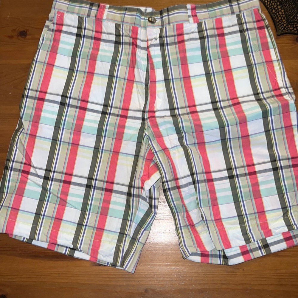 Lacoste Brand plaid shorts